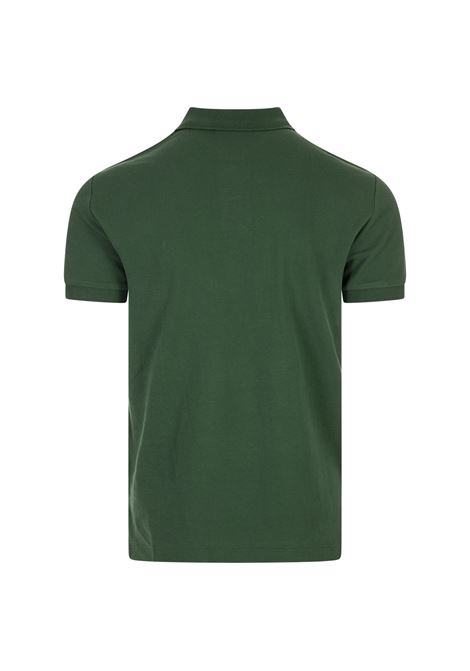 Polo Custom Slim-Fit In Pique' Verde Scuro Con Pony a Contrasto RALPH LAUREN | 710-782592016